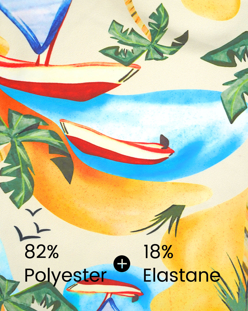 Reversible one-piece swimsuit with floral straps