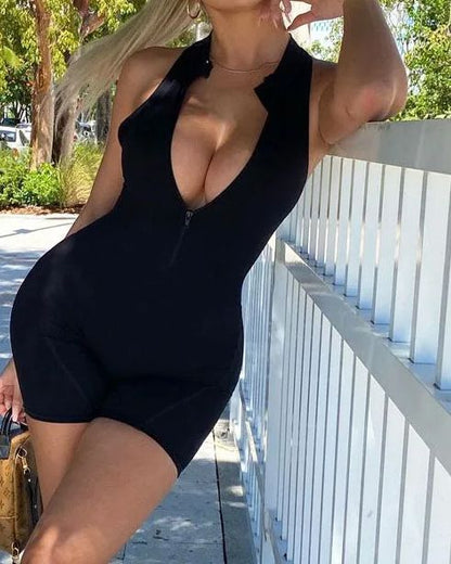 Mono corto sin mangas ajustado sexy para mujer
