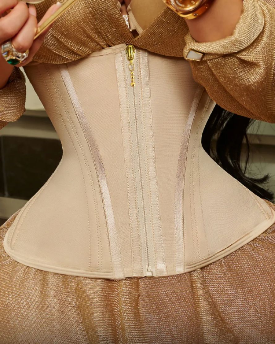 Chaleco corsé ajustado a la cintura de látex extremo