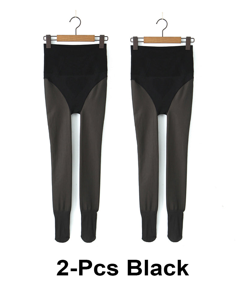 High-waisted stretch thermal leggings