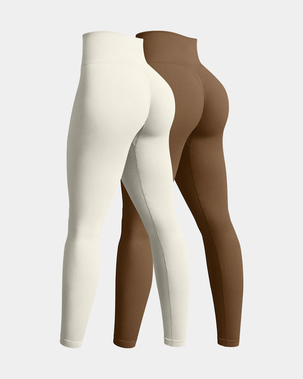 Leggings de yoga de alta cintura sin costuras para levantar el trasero[2 Pieces]