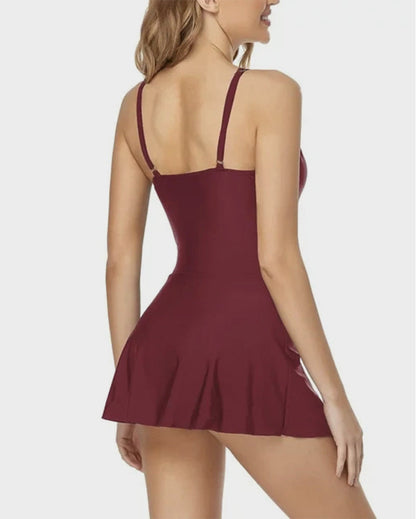 Traje de baño de una pieza para mujer con control de abdomen, ajuste slim y talla grande