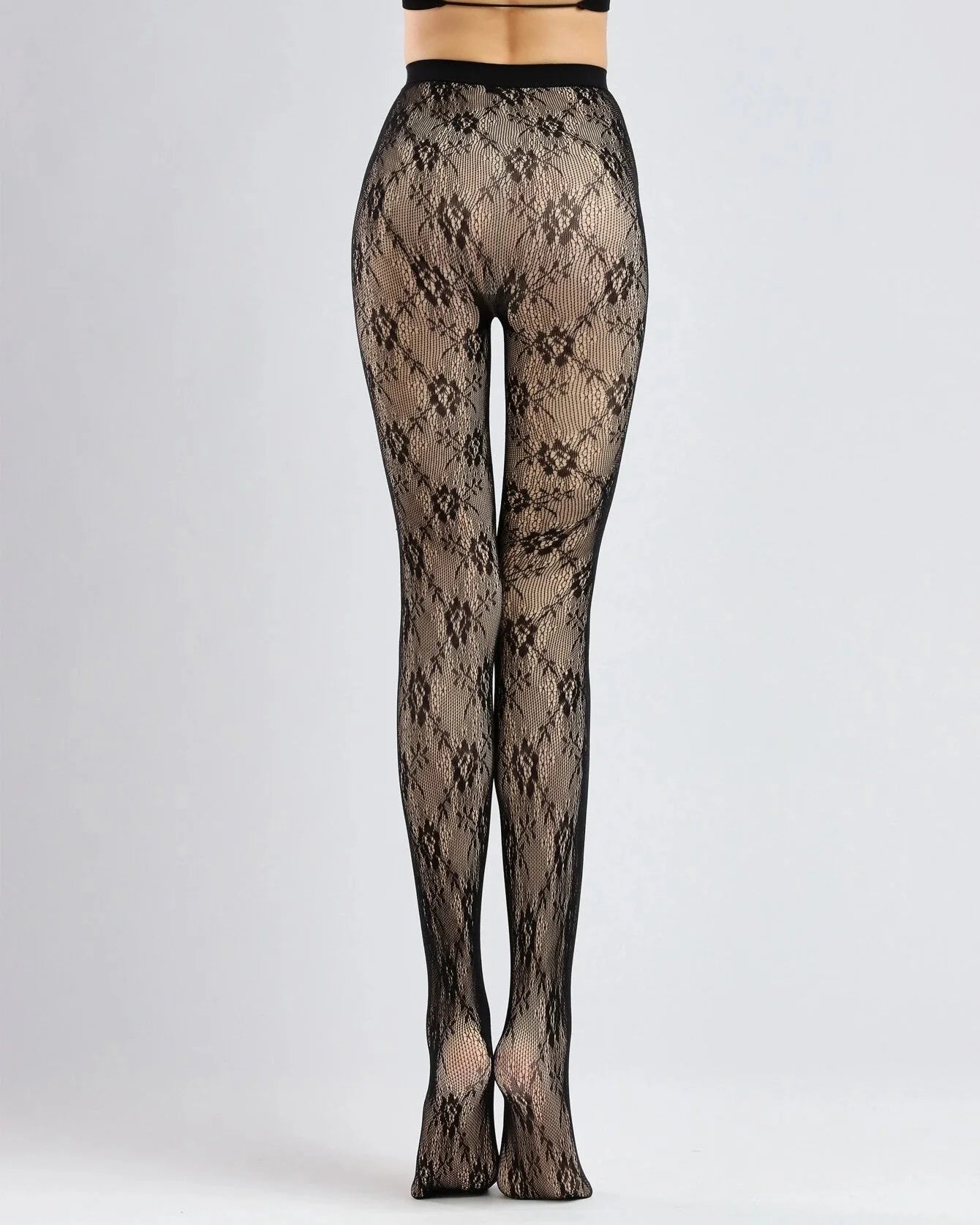 Warm Velvet Leggings with Lace Pattern Plus