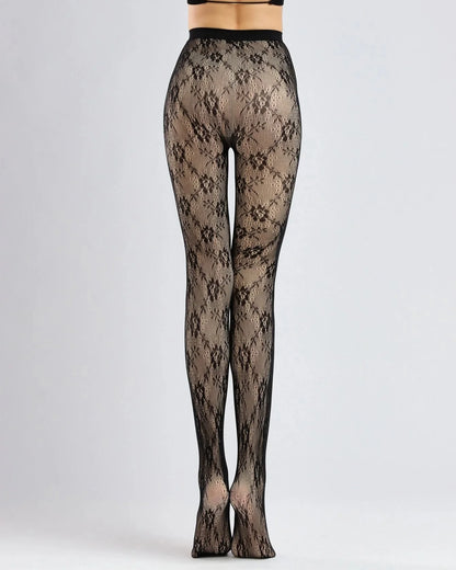 Warm Velvet Leggings with Lace Pattern Plus 
