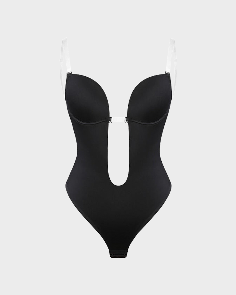 Body de tanga sin tirantes con escote en U