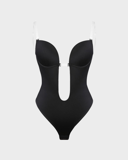 Body de tanga sin tirantes con escote en U
