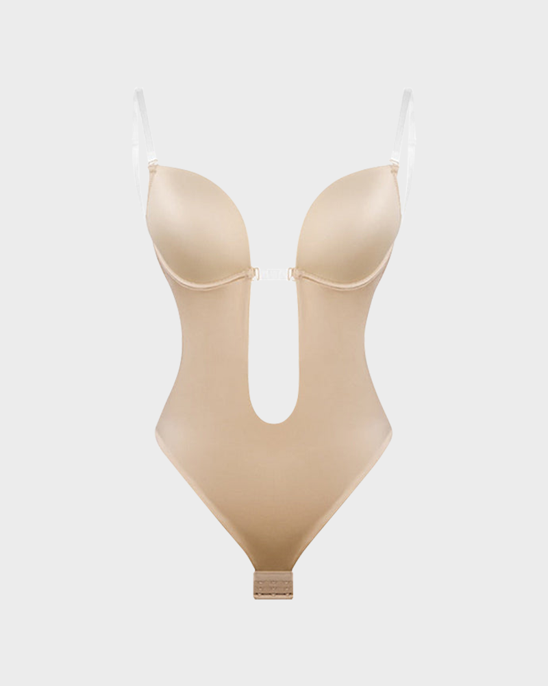 Body de tanga sin tirantes con escote en U