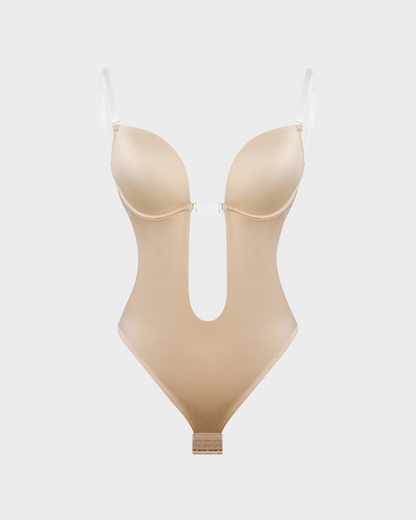 Body de tanga sin tirantes con escote en U