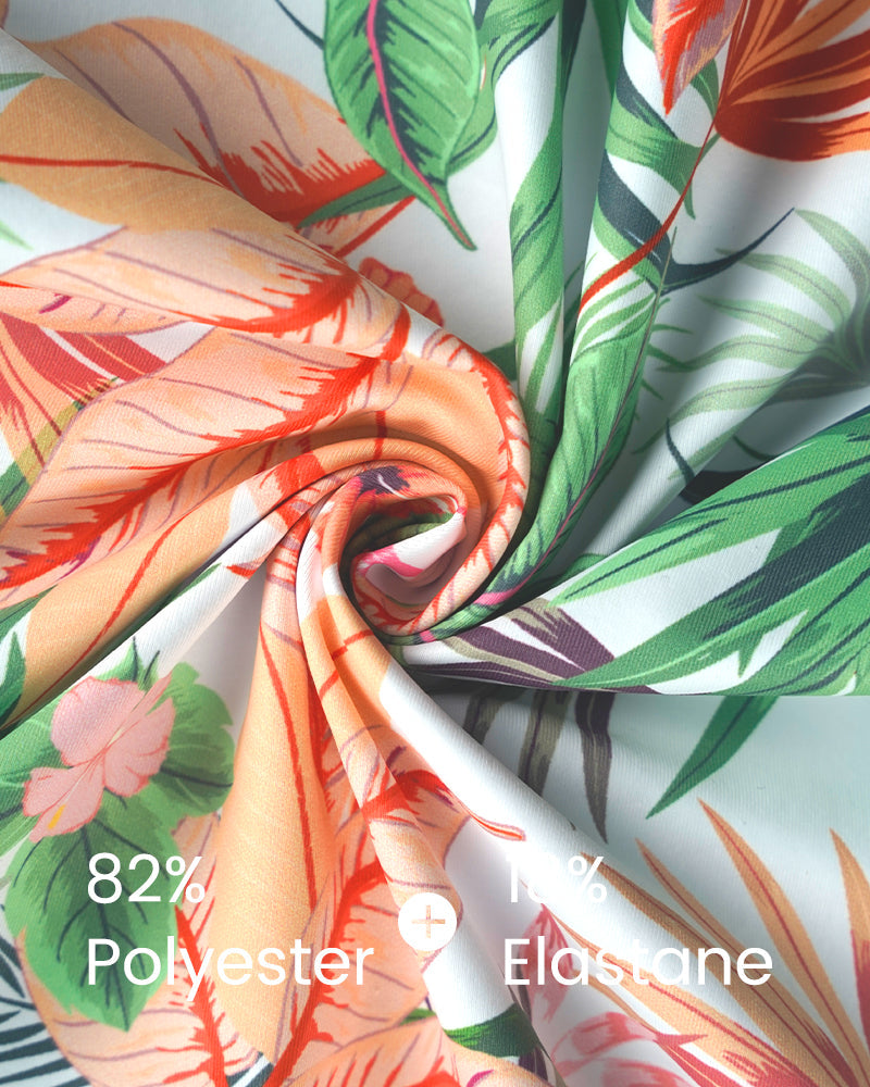 Traje de baño de una pieza floral reversible con tirantes ajustables