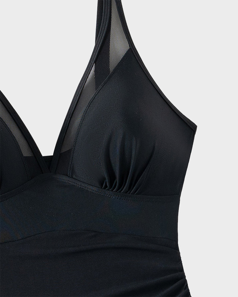 Sarong transparente de malla adelgazante para traje de baño