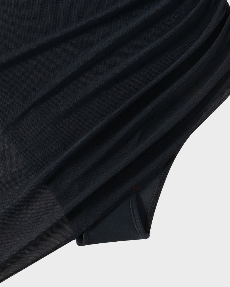 Sarong transparente de malla adelgazante para traje de baño