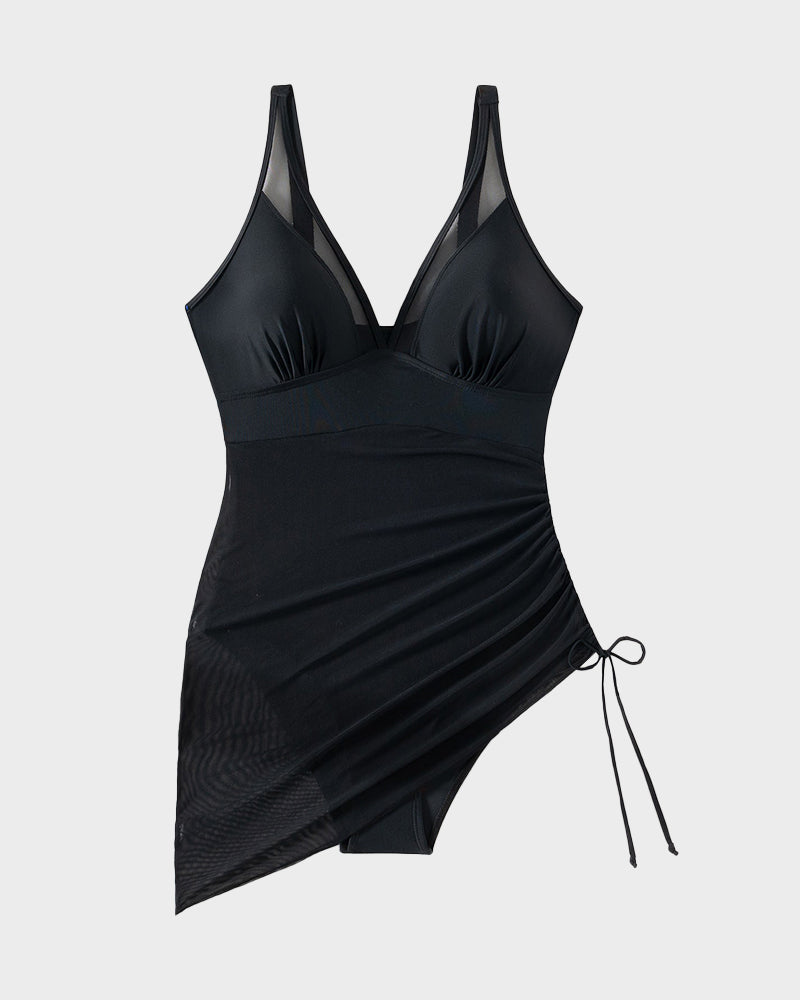 Sarong transparente de malla adelgazante para traje de baño