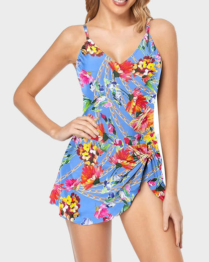 Traje de baño de una pieza para mujer con control de abdomen, ajuste slim y talla grande
