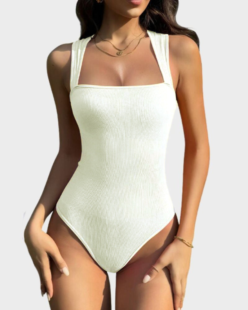 Sin mangas, tops de control de abdomen, bodysuits