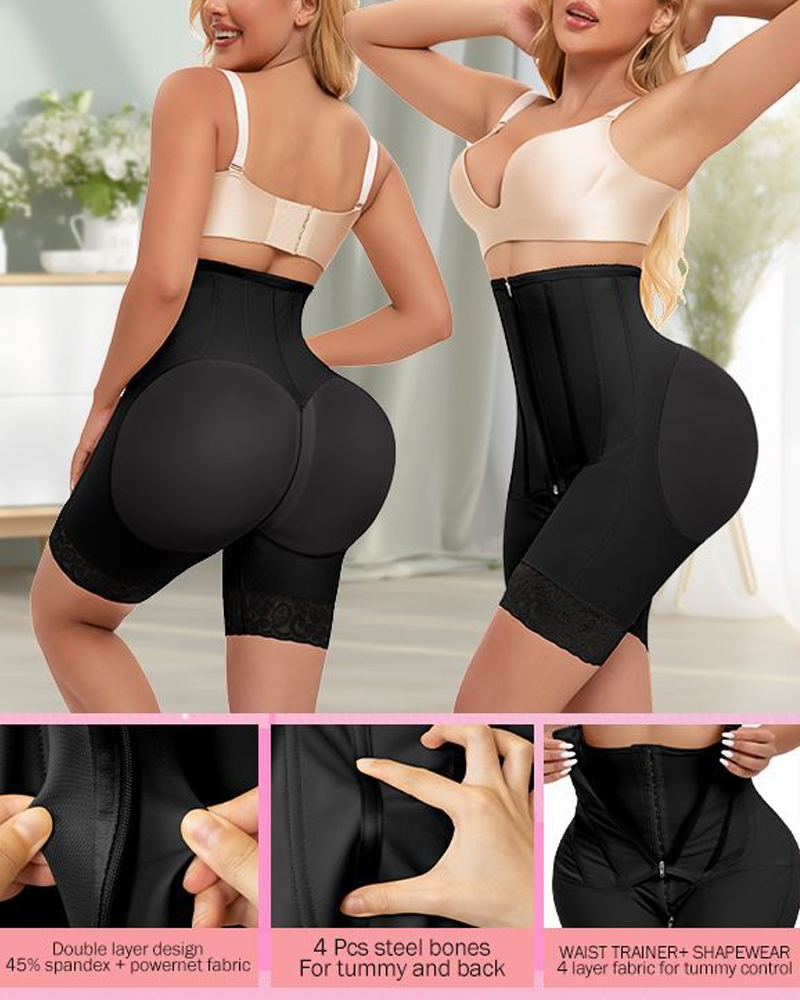 Pantalones de compresión de doble capa para tensar y dar forma al abdomen y levantar las caderas