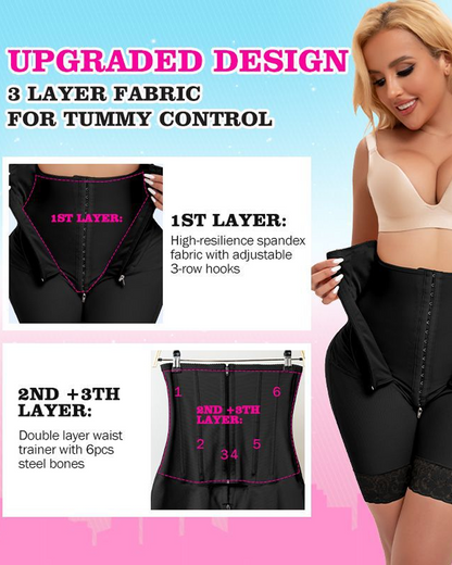 Pantalones de compresión de doble capa para tensar y dar forma al abdomen y levantar las caderas