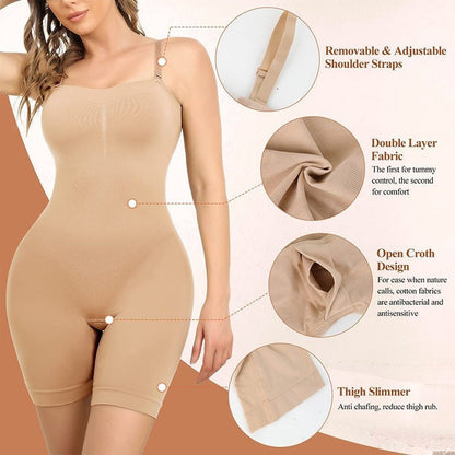 Body de tirantes sin mangas adelgazante con tirantes de hombro removibles