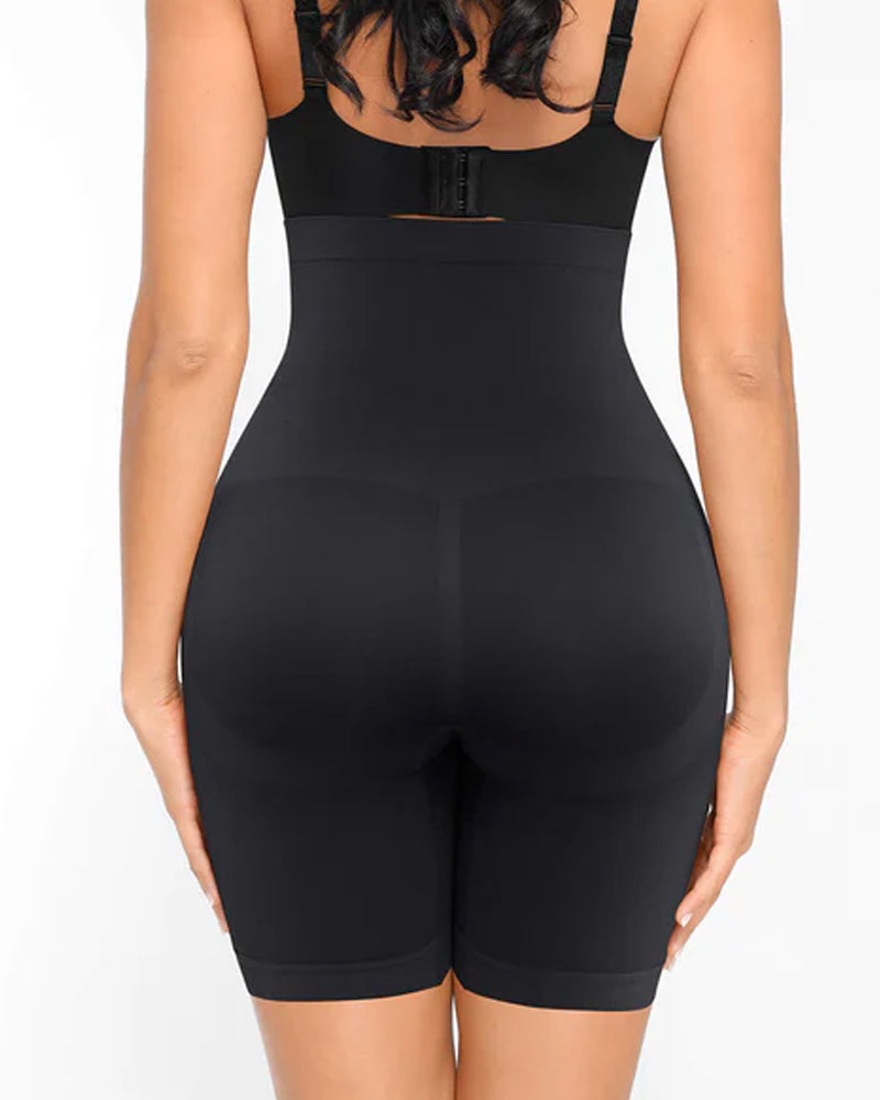 Women's compression shorts with high-elastic antibacterial crotch and hip lift