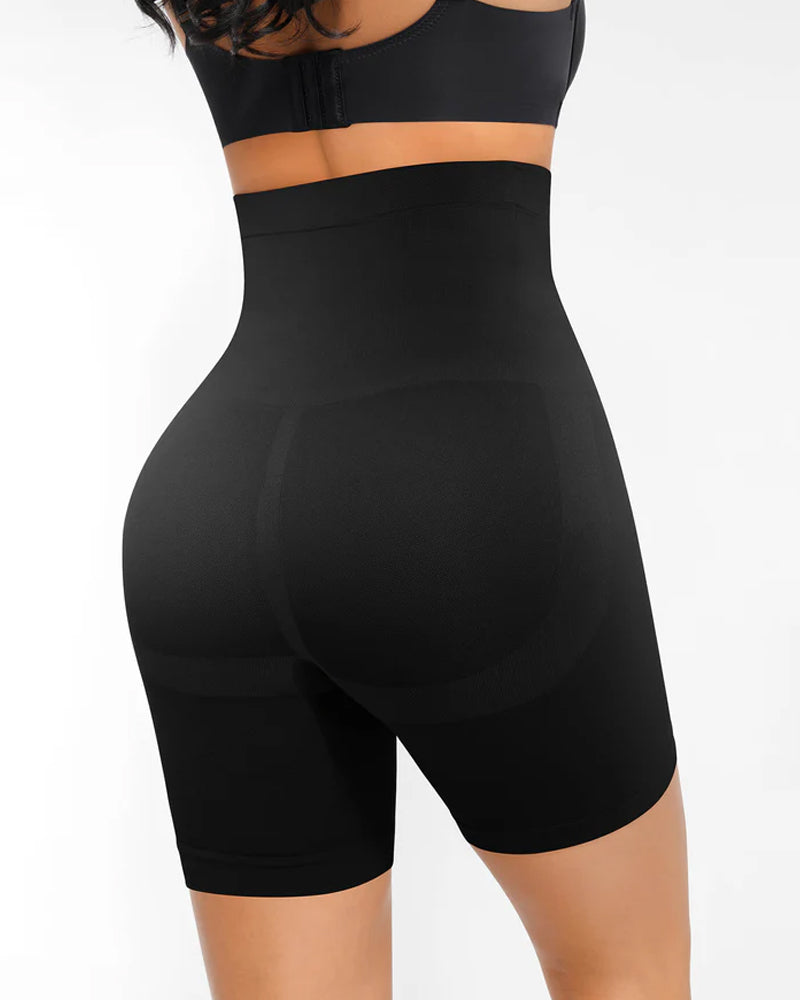 Women's compression shorts with high-elastic antibacterial crotch and hip lift