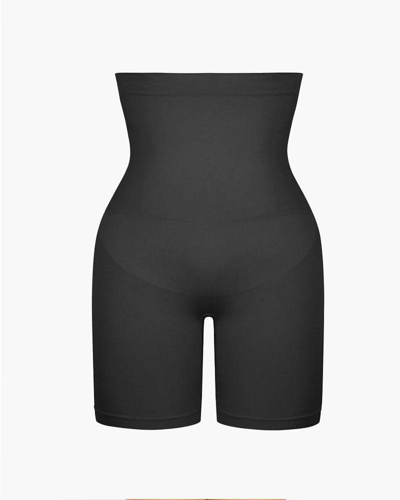 Women's compression shorts with high-elastic antibacterial crotch and hip lift