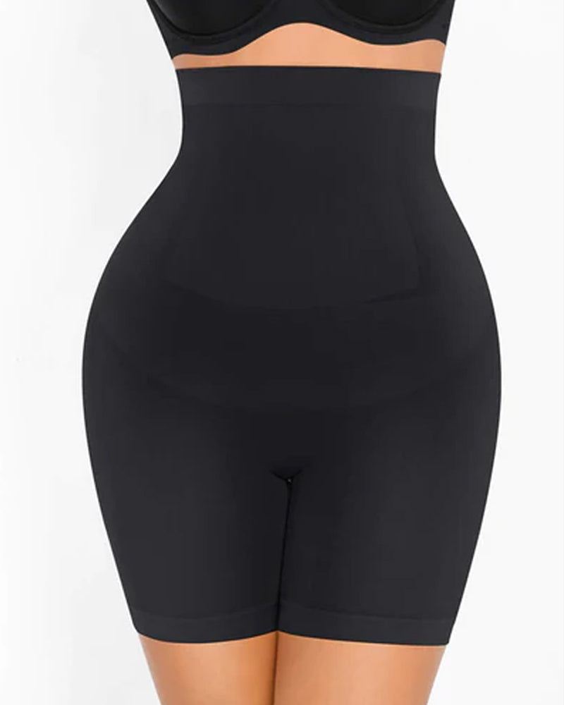 Women's compression shorts with high-elastic antibacterial crotch and hip lift