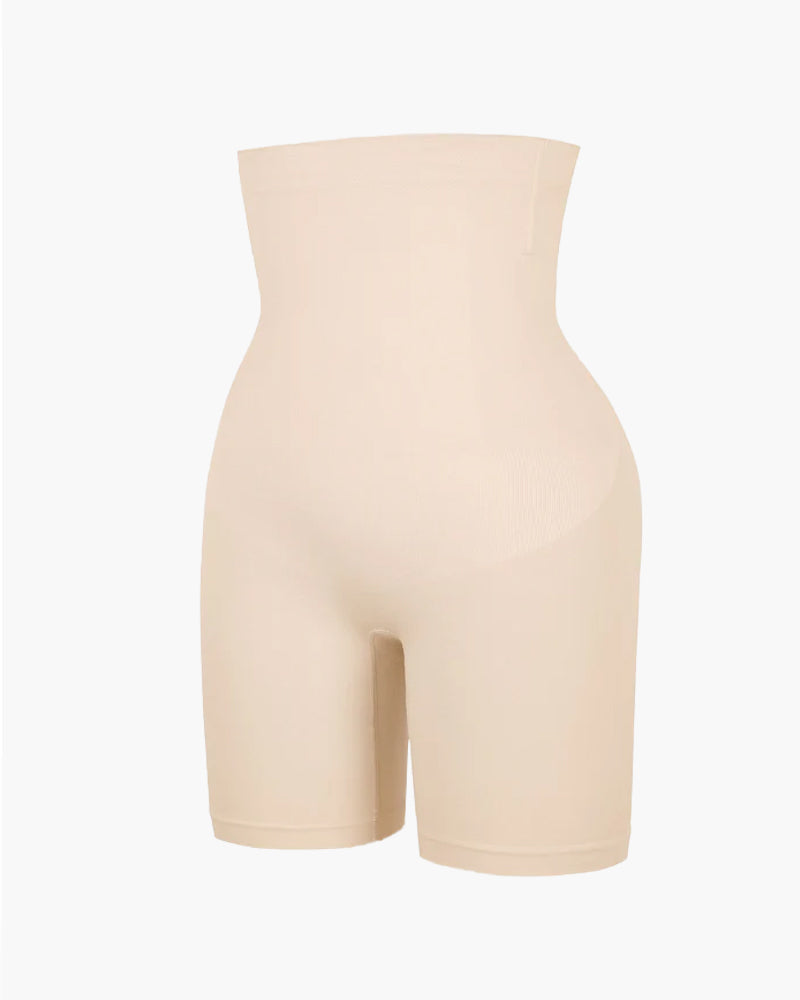 Women's compression shorts with high-elastic antibacterial crotch and hip lift