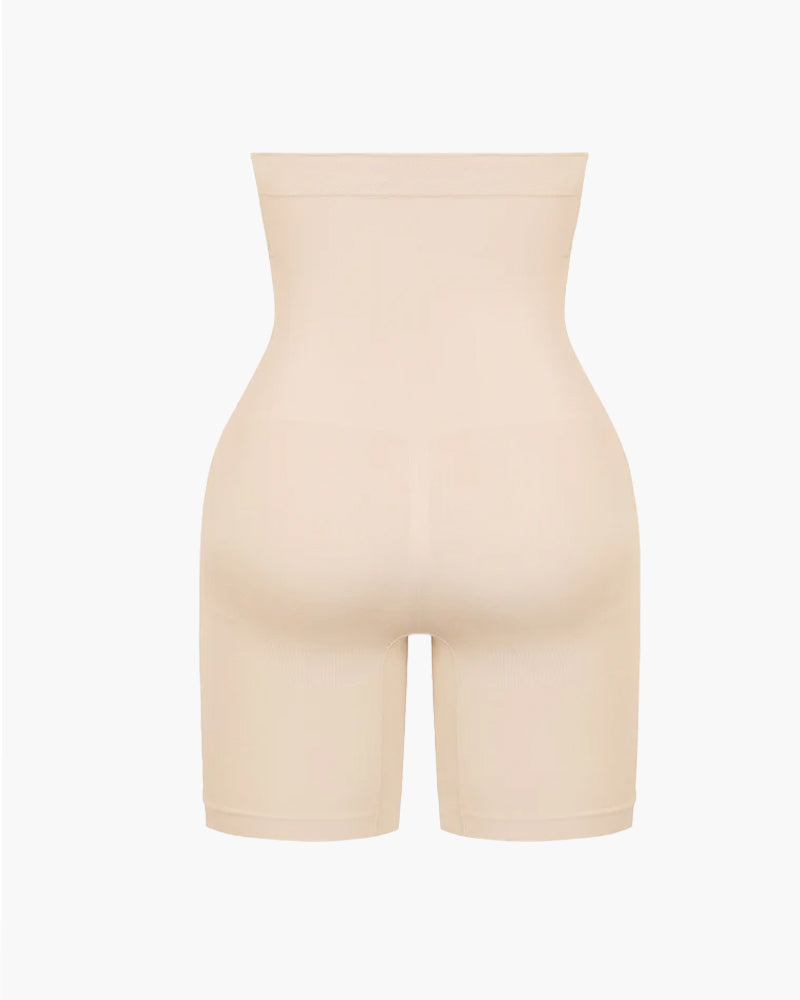 Women's compression shorts with high-elastic antibacterial crotch and hip lift