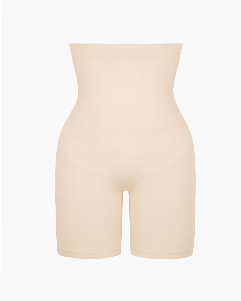 Women's compression shorts with high-elastic antibacterial crotch and hip lift