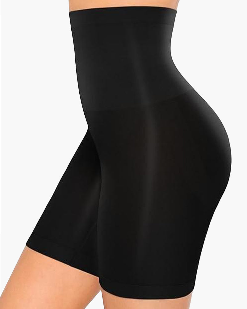 Women's compression shorts with high-elastic antibacterial crotch and hip lift