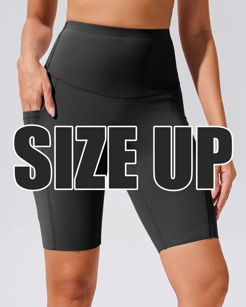 Women's High Waisted Yoga Shorts Tummy Control Casual Elastic Waistband Pockets Plus Size Sports Shorts