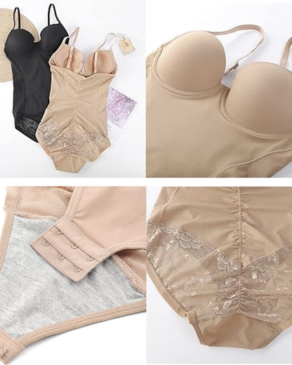 Top sin mangas tipo tubo con control de abdomen para mujer, body moldeador de cadera con encaje