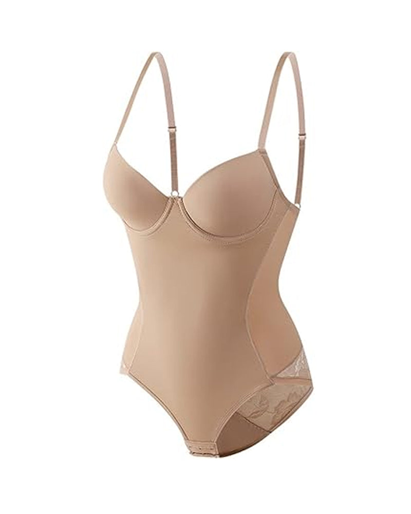 Top sin mangas tipo tubo con control de abdomen para mujer, body moldeador de cadera con encaje