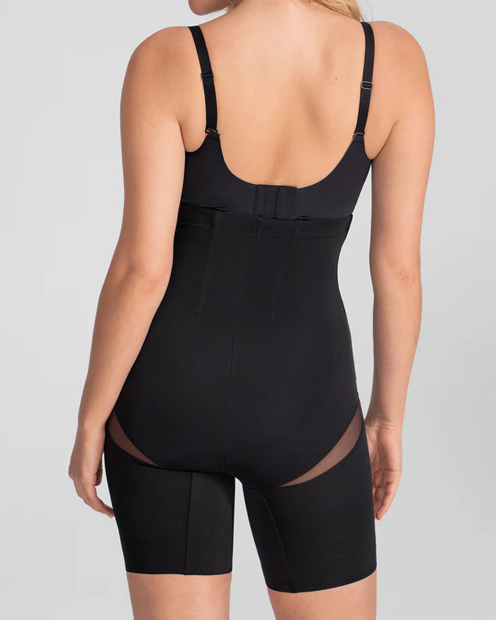 Shorts transpirables moldeadores de abdomen con malla de doble capa y cintura alta