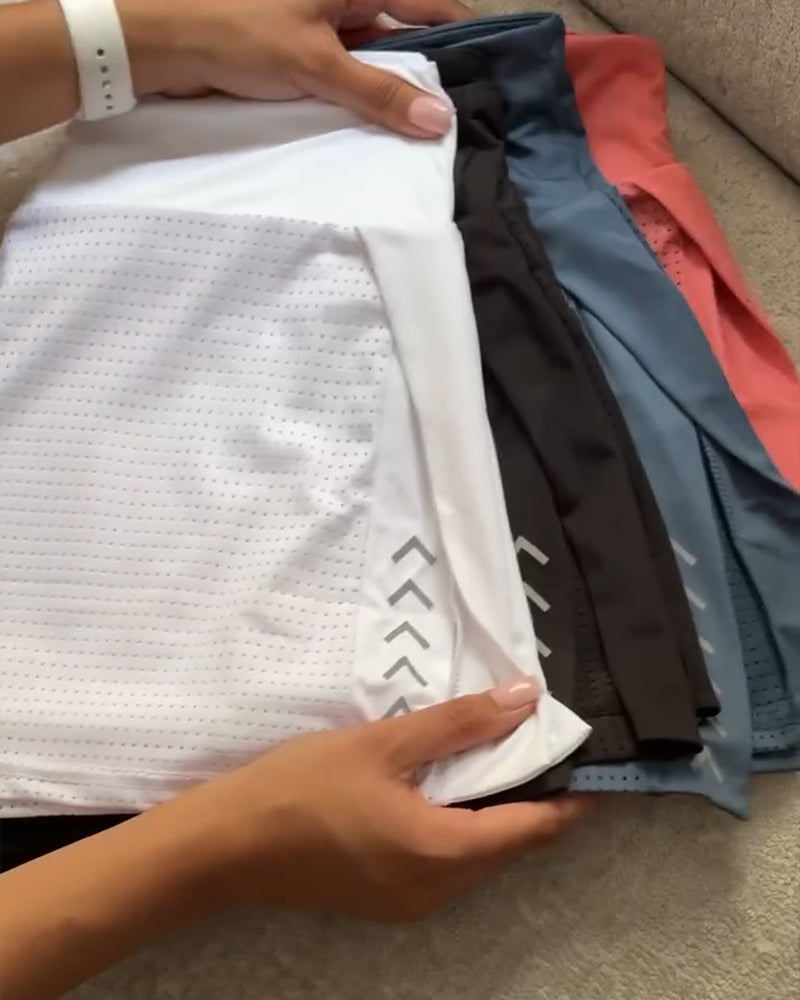 Summer High Waist Yoga Fitness Sports Shorts with Side Slits and Pockets, Breathable and Stretchy