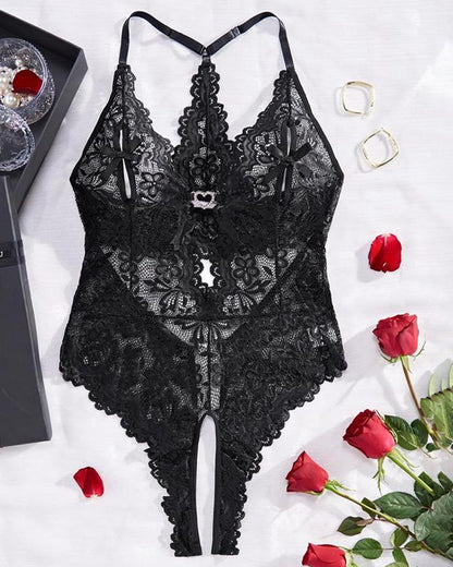 Pijama body de encaje sexy para mujer