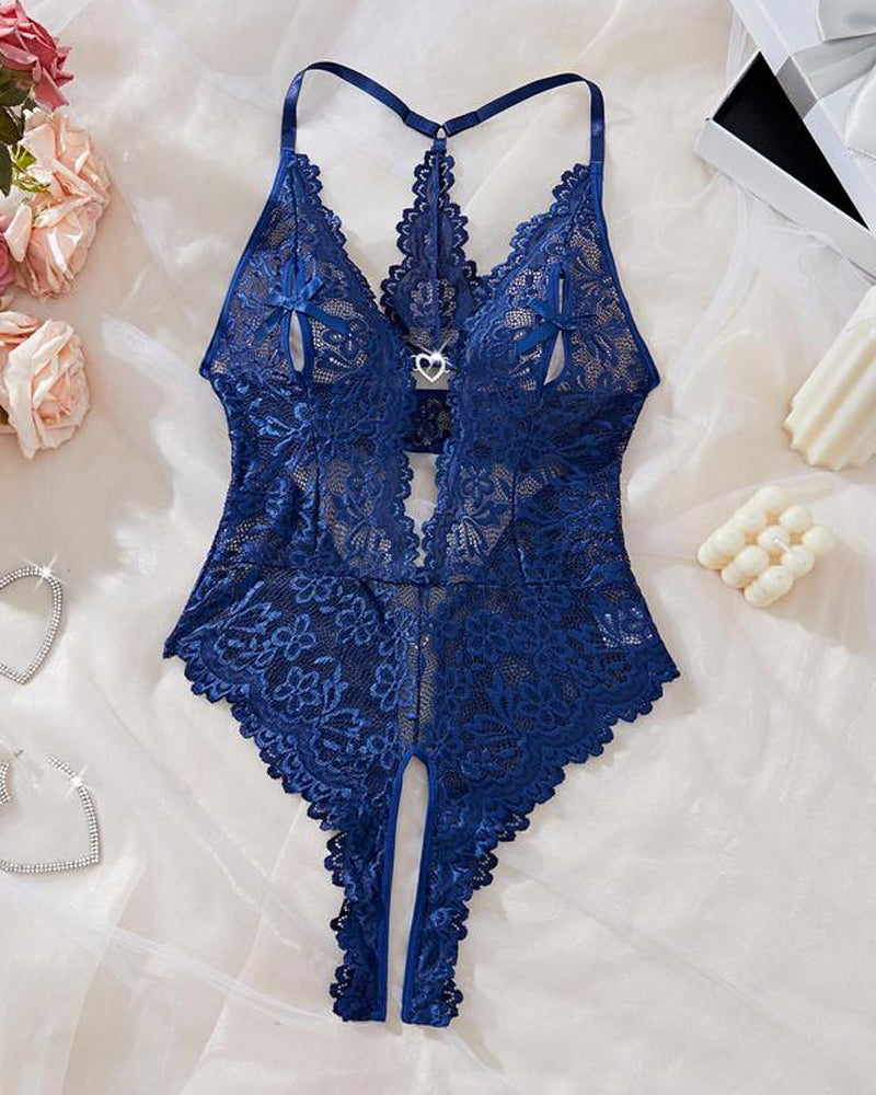 Pijama body de encaje sexy para mujer