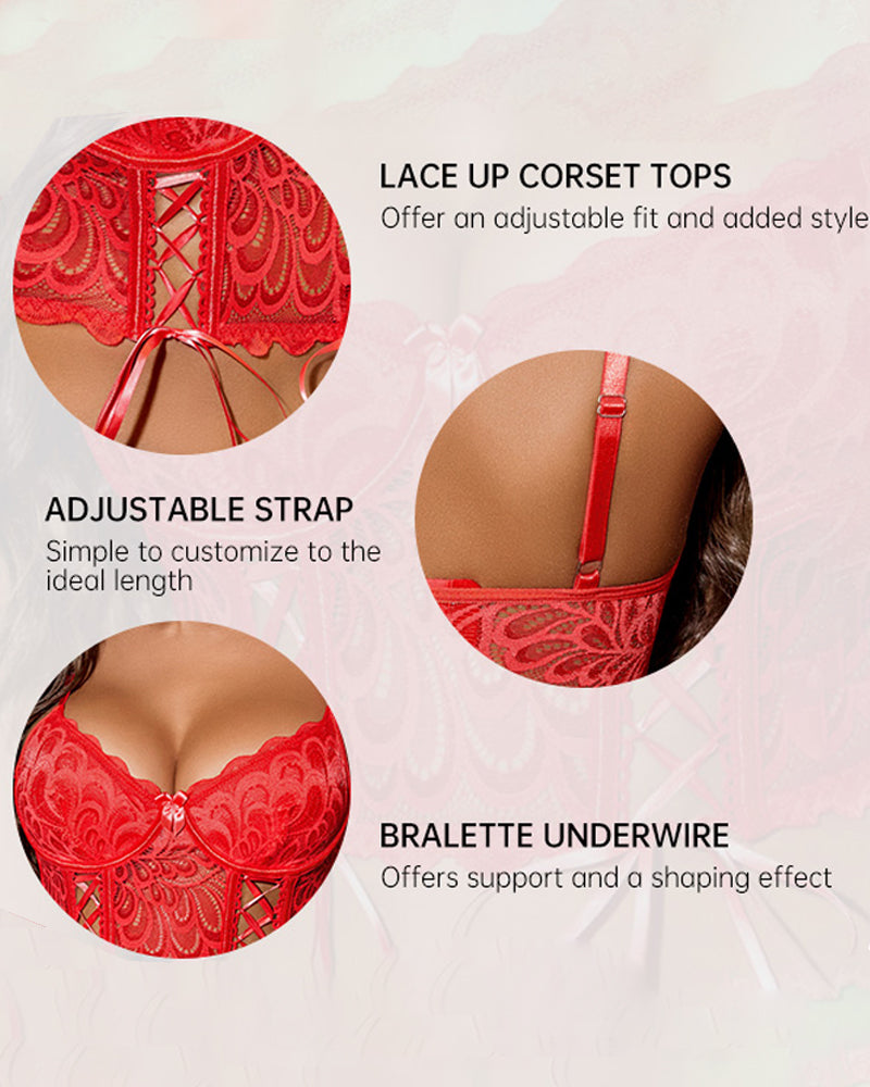 Women's fitted top with sexy lace bra