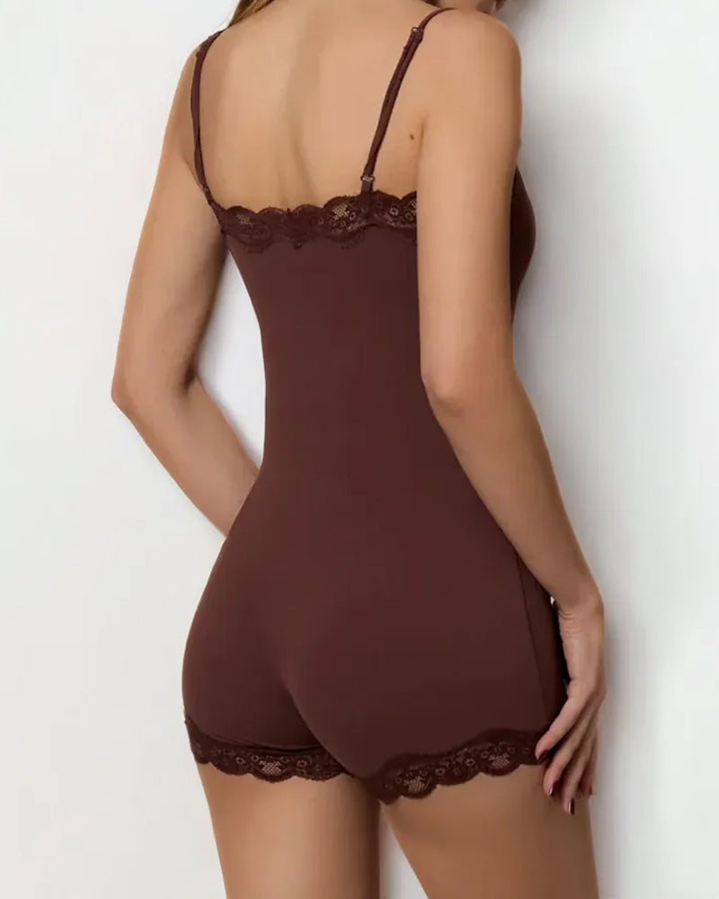 Body y mono sexy de encaje sin costuras con tirantes para mujer