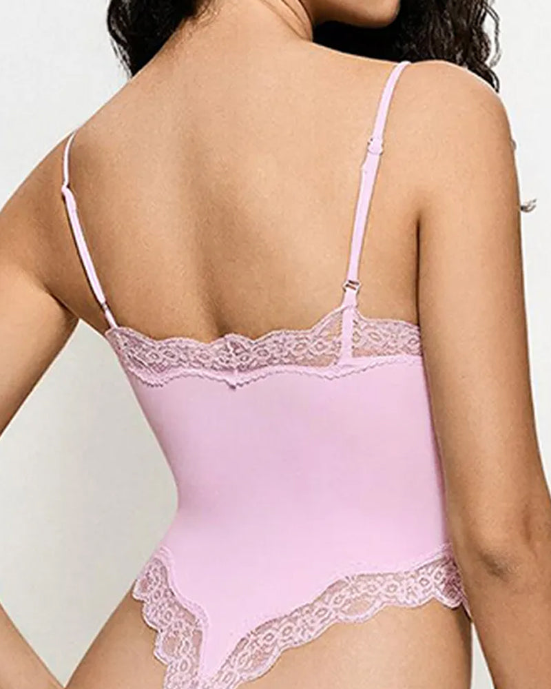 Body y mono sexy de encaje sin costuras con tirantes para mujer