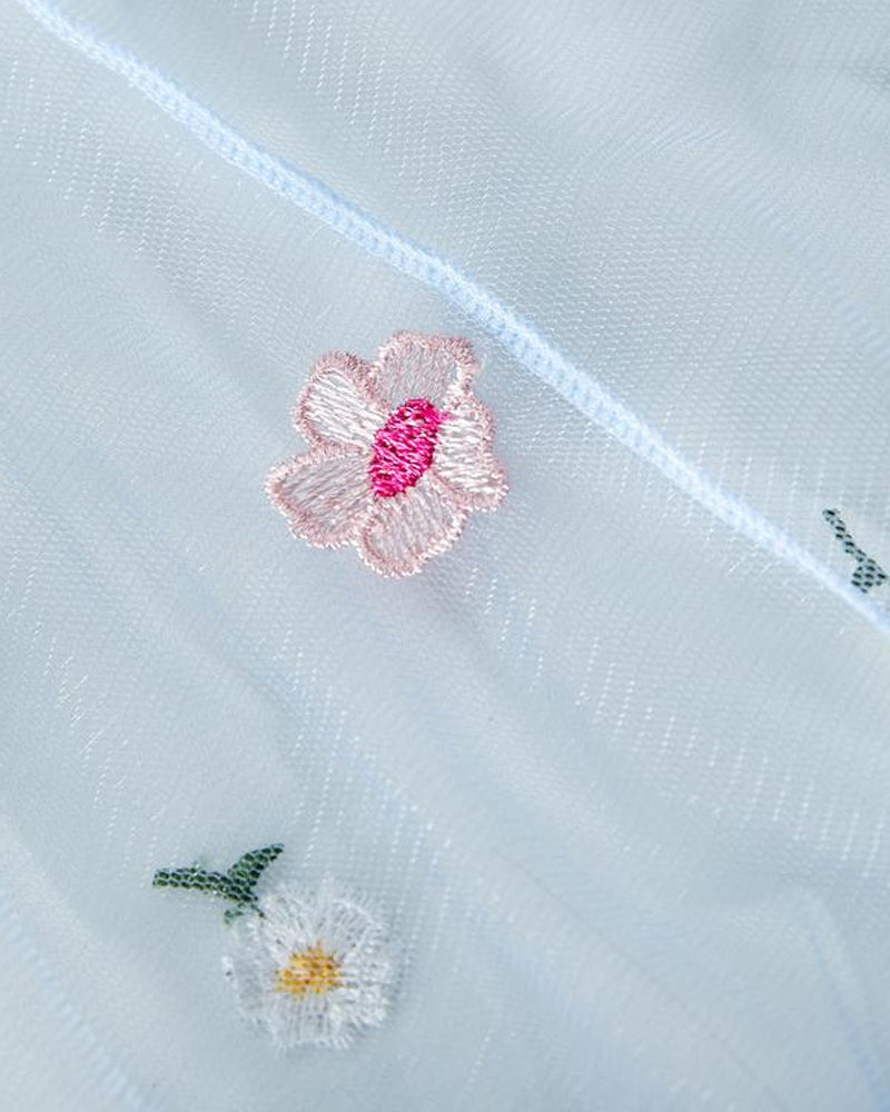 Vestido Sexy de Tirantes con Malla de Encaje Floral 3D Transparente