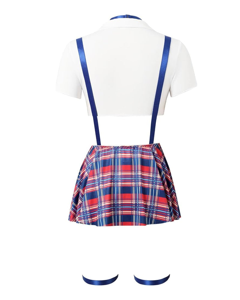 Conjunto de Lencería de 4 Piezas para Juego de Rol de Escolta Sexy y Divertida