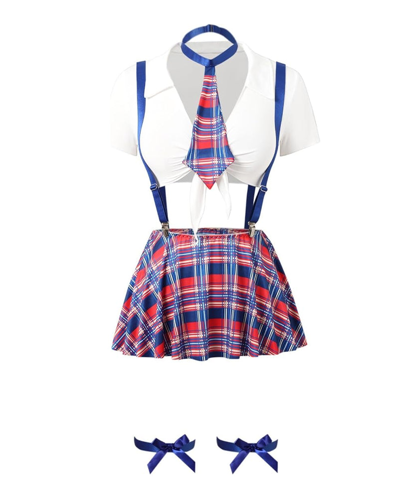 Conjunto de Lencería de 4 Piezas para Juego de Rol de Escolta Sexy y Divertida