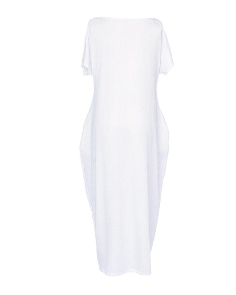 Women's Casual Solid Color Short Sleeve Comfortable Dress