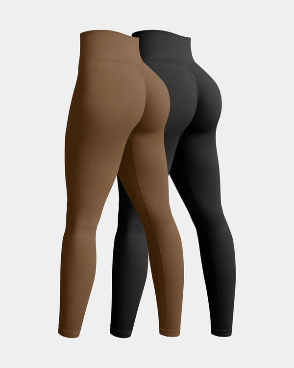 Leggings de yoga de alta cintura sin costuras para levantar el trasero[2 Pieces]