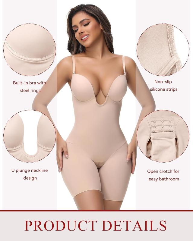 Ropa moldeadora sin espalda, sin tirantes, con escote profundo