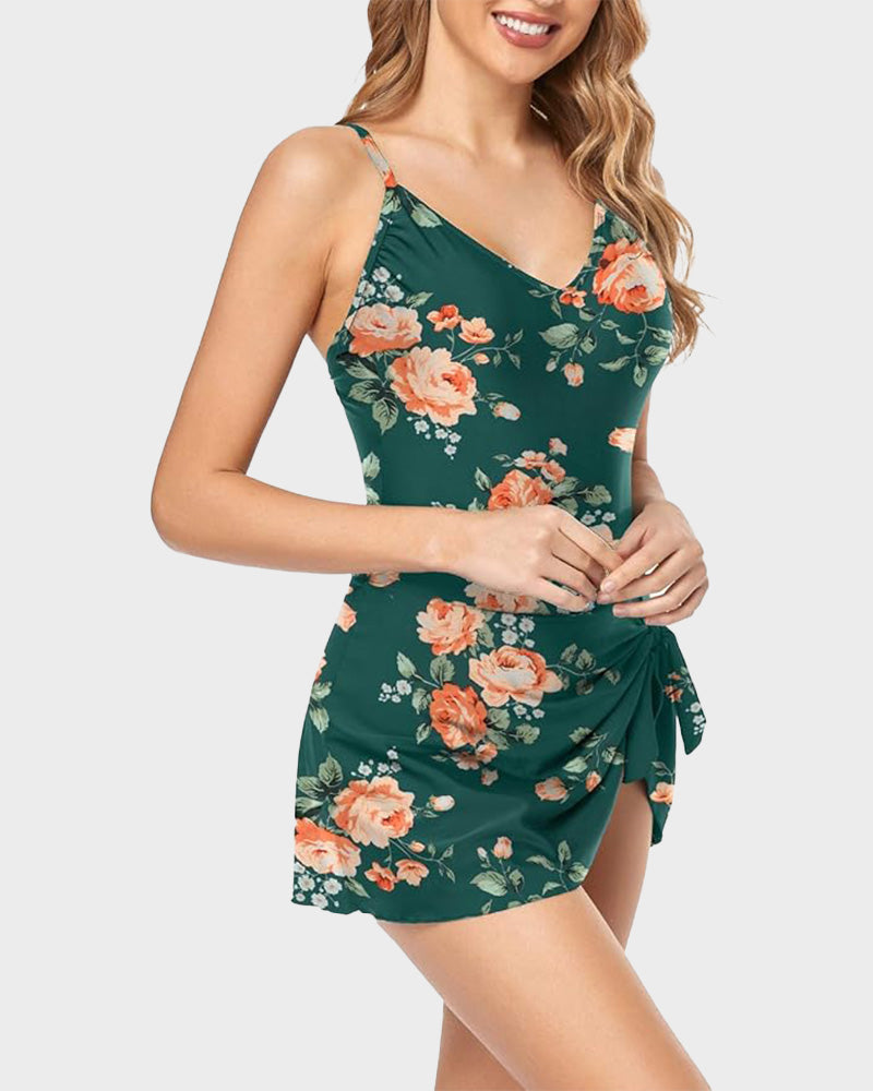 Traje de baño de una pieza para mujer con control de abdomen, ajuste slim y talla grande