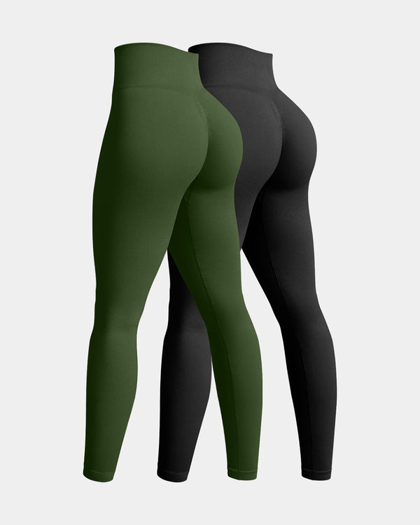 Leggings de yoga de alta cintura sin costuras para levantar el trasero[2 Pieces]