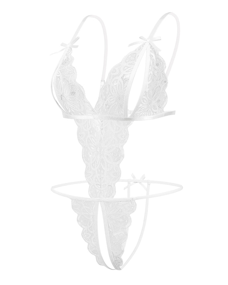 Body de encaje con escote profundo en V