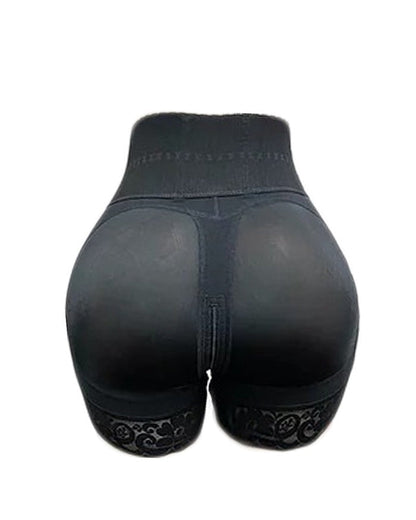 Shorts de compresión doble de cintura alta con control de abdomen en la sección media