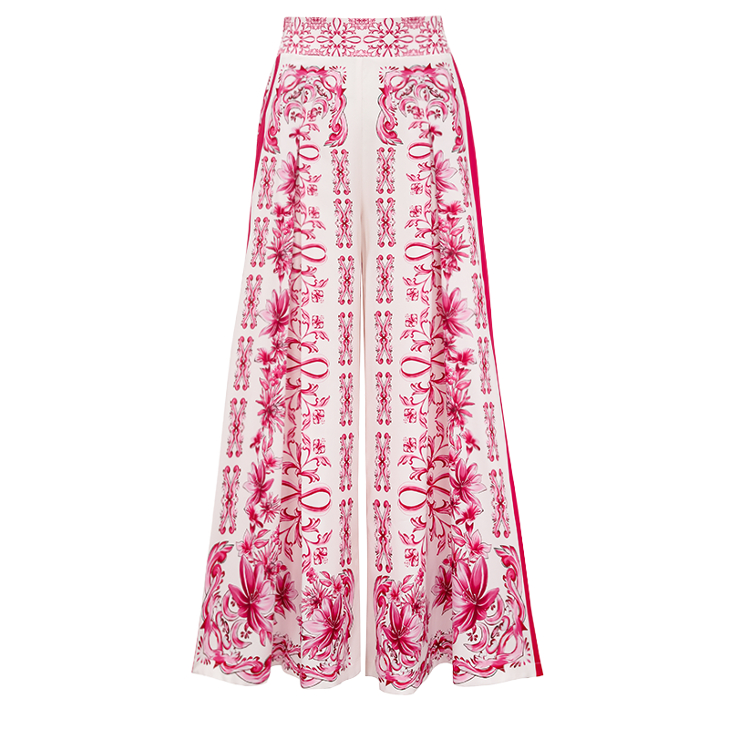 Sling Lily y Majolica Serie Patrón Impreso Traje de Baño de Una Pieza y Falda o Pantalones